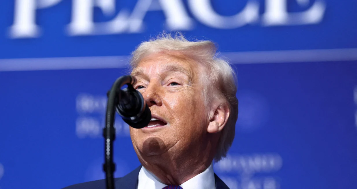 U.S President Donald Trump speaks at the inaugural Board of Peace meeting at the U.S. Institute of Peace in Washington, D.C., U.S., February 19, 2026. REUTERS/Kevin Lamarque  TPX IMAGES OF THE DAY/Kevin Lamarque