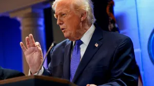 U.S. President Donald Trump speaks during a press briefing at the White House, following the Supreme Court's ruling that Trump had exceeded his authority when he imposed tariffs, in Washington, D.C., U.S., February 20, 2026. REUTERS/Elizabeth Frantz REFILE - CORRECTING MONTH/Elizabeth Frantz