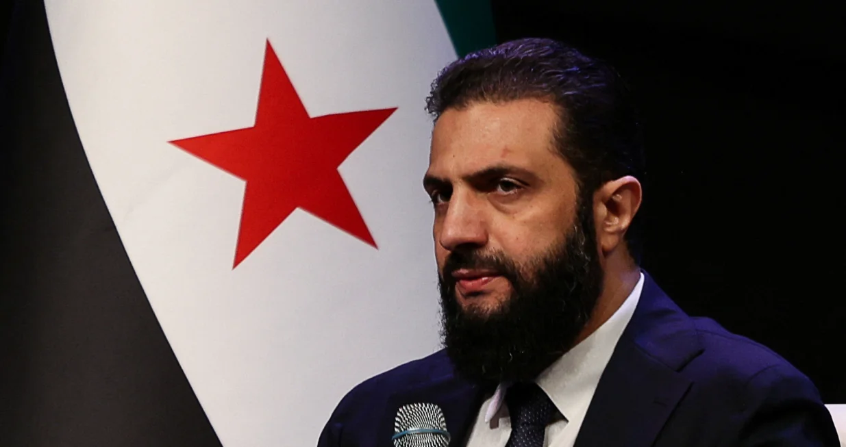 Syrian President Ahmed al-Sharaa attends the Ministry of Awqaf conference titled "Unity of Islamic Discourse" at the Conference Palace in Damascus, Syria, February 16, 2026. REUTERS/Khalil Ashawi/Khalil Ashawi