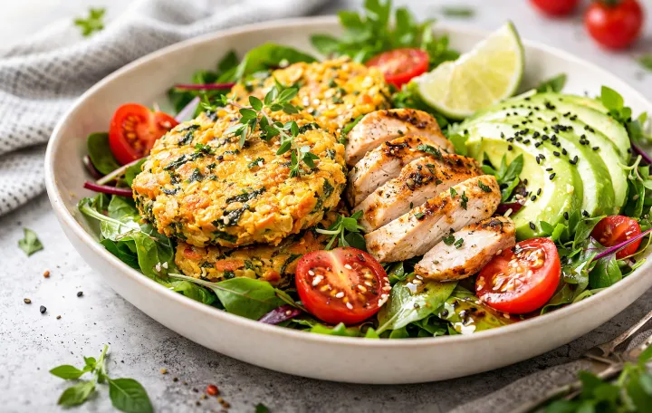 Salata s piletinom i popečcima od kvinoje/Ilustracija