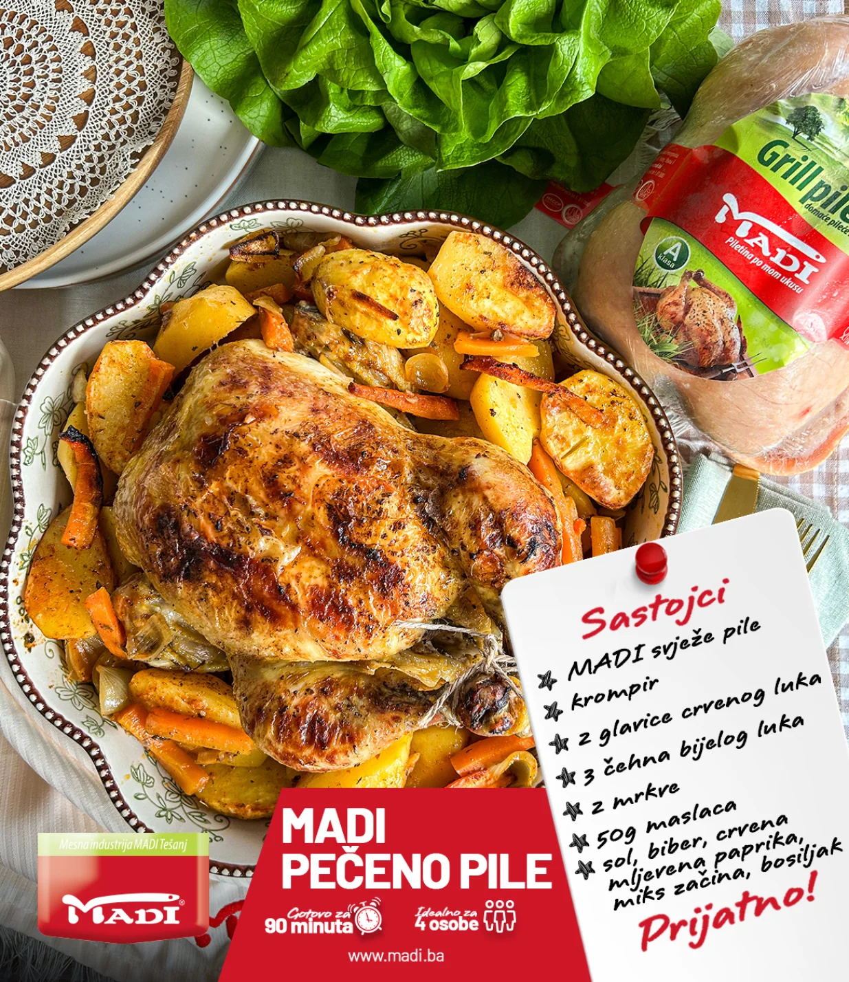 Madi recept: Pečeno pile//