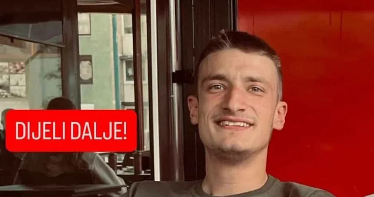 prijavljen nestanak Vedada Dolovčića (26) kojem se od ponedjeljka, 23. februara gubi svaki trag/Screenshot