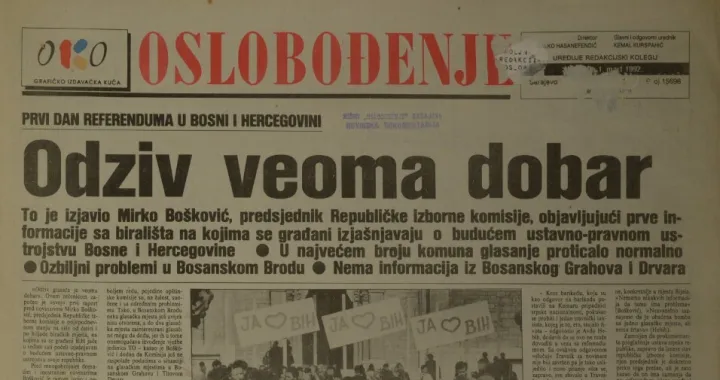 Naslovnica Oslobođenja 1. mart/Oslobođenje