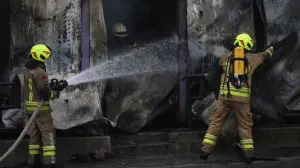 Požar na pijaci Kvadrant, Otoka Sarajevo, vatrogasci/Senad Gubelić/
