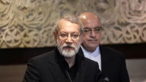 FILE PHOTO: Iran's Supreme National Security Council Secretary Ali Larijani speaks after meeting with Lebanese Parliament Speaker Nabih Berri, in Beirut, Lebanon August 13, 2025. REUTERS/Aziz Taher/File Photo/Aziz Taher