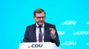 German Foreign Minister Johann Wadephul speaks at the Christian Democratic Union (CDU) party congress in Stuttgart, Germany, February 20, 2026. REUTERS/Thilo Schmuelgen/Thilo Schmuelgen
