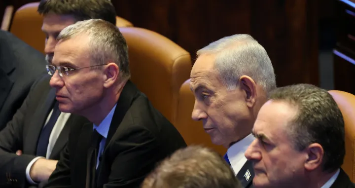 Israel's Prime Minister Benjamin Netanyahu attends a special session of the Knesset, Israel's parliament, for India's Prime Minister Narendra Modi's visit, in Jerusalem, February 25, 2026. REUTERS/Ronen Zvulun/Ronen Zvulun