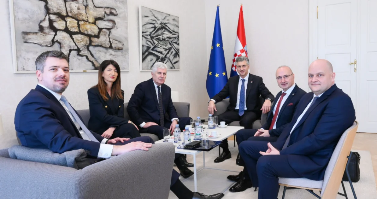 Dragan Čović i Andrej Plenković, Gordan Grlić Radman, Zagreb, sastanak, susret/X