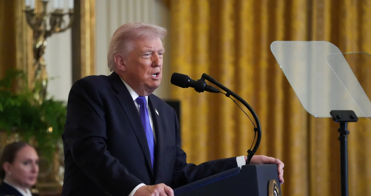 U.S. President Donald Trump speaks during a Medal of Honor ceremony at the White House in Washington, D.C., U.S., March 2, 2026. REUTERS/Ken Cedeno/Ken Cedeno