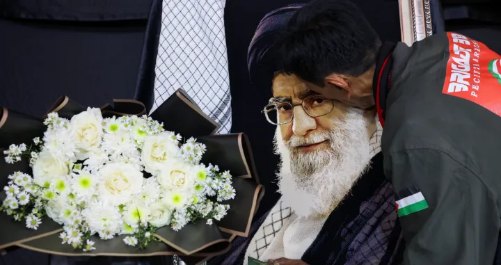 An Indonesian Muslim man reacts as he mourns the death of Iran's Supreme Leader Ayatollah Ali Khamenei at the Islamic Cultural Center, following the Israel and U.S. strikes on Iran in Jakarta, Indonesia, March 2, 2026. REUTERS/Ajeng Dinar Ulfiana/Ajeng Dinar Ulfiana