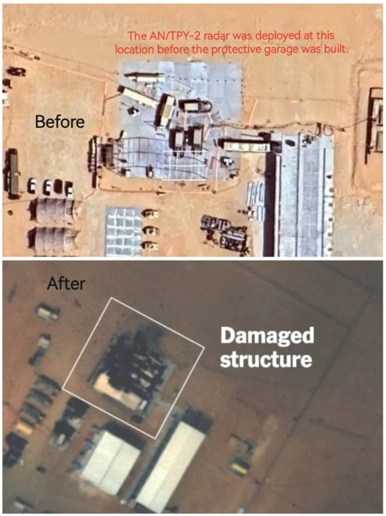 Iranski napad na američke baze na Bliskom istoku, satelitski snimci/Prtsc