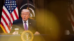 U.S. President Donald Trump speaks during a roundtable on the Ratepayer Protection Pledge in the Indian Treaty Room in the Eisenhower Executive Office Building (EEOB) on the White House campus in Washington, D.C., U.S., March 4, 2026. REUTERS/Nathan Howard/Nathan Howard