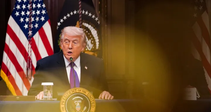U.S. President Donald Trump speaks during a roundtable on the Ratepayer Protection Pledge in the Indian Treaty Room in the Eisenhower Executive Office Building (EEOB) on the White House campus in Washington, D.C., U.S., March 4, 2026. REUTERS/Nathan Howard/Nathan Howard