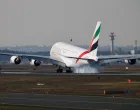 An Emirates plane with German tourists evacuated from the Middle East arrives from Dubai, amid the U.S.-Israeli conflict with Iran, at the airport in Frankfurt, Germany, March 3, 2026. REUTERS/Kai Pfaffenbach/Kai Pfaffenbach