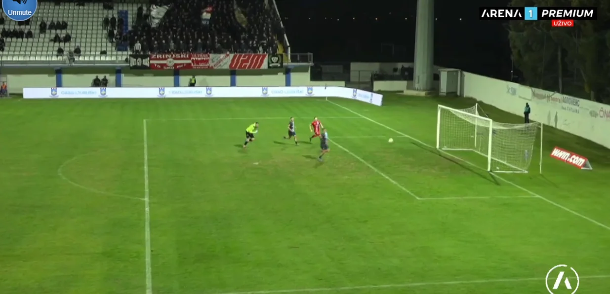 Mikić strijelac za Zrinjski protiv GO&Scaron;K-a (FOTO: Screenshot/Arenasport)/Foto: 
