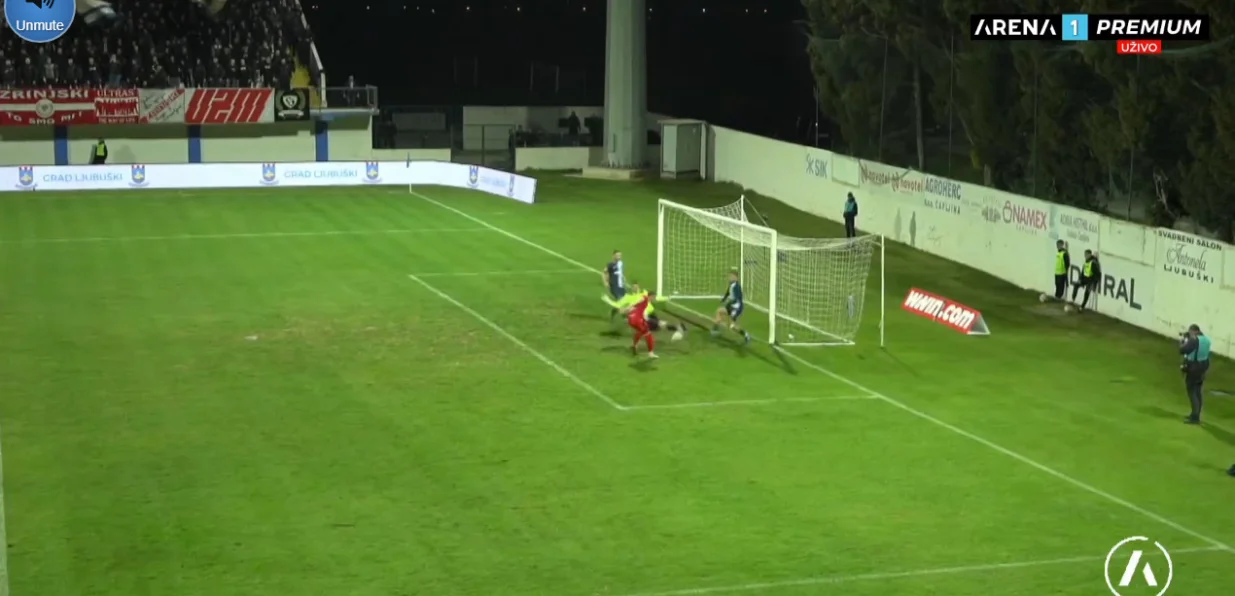 Mikić strijelac za Zrinjski protiv GO&Scaron;K-a (FOTO: Screenshot/Arenasport)/Foto: 