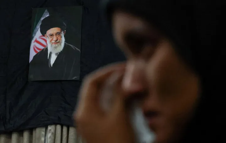 A portrait of Iran's late Supreme Leader Ayatollah Ali Khamenei, who was killed in Israeli and U.S. strikes on Saturday, is displayed during a memorial ceremony held in his honor and for other Iranians who were killed, at Kuala Lumpur, Malaysia, March 2, 2026. REUTERS/Hasnoor Hussain  TPX IMAGES OF THE DAY/Hasnoor Hussain