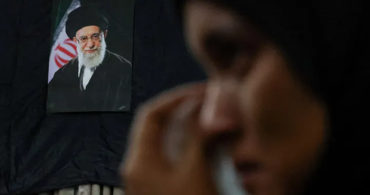 A portrait of Iran's late Supreme Leader Ayatollah Ali Khamenei, who was killed in Israeli and U.S. strikes on Saturday, is displayed during a memorial ceremony held in his honor and for other Iranians who were killed, at Kuala Lumpur, Malaysia, March 2, 2026. REUTERS/Hasnoor Hussain  TPX IMAGES OF THE DAY/Hasnoor Hussain