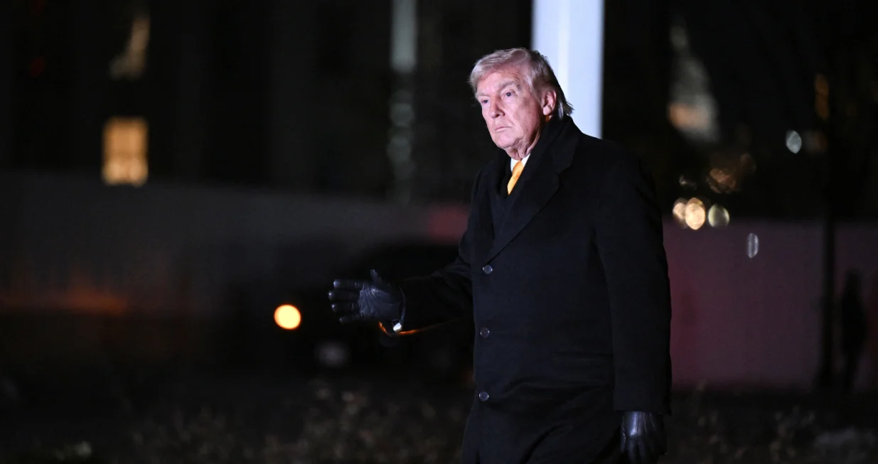 U.S. President Donald Trump gestures upon arrival at the White House, in Washington, D.C., U.S., February 9, 2026. REUTERS/Annabelle Gordon/Annabelle Gordon