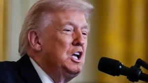 FILE PHOTO: U.S. President Donald Trump speaks, as a patch of blemished skin is visible above his shirt collar, during a Medal of Honor ceremony at the White House in Washington, D.C., U.S., March 2, 2026. REUTERS/Ken Cedeno/File Photo/Ken Cedeno