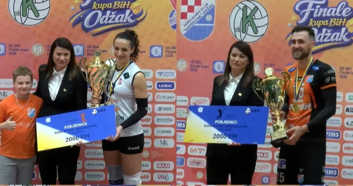 ŽOK Gacko i OK Napredak pobjednici Kupa BiH za sezonu 2025/26./Foto: 