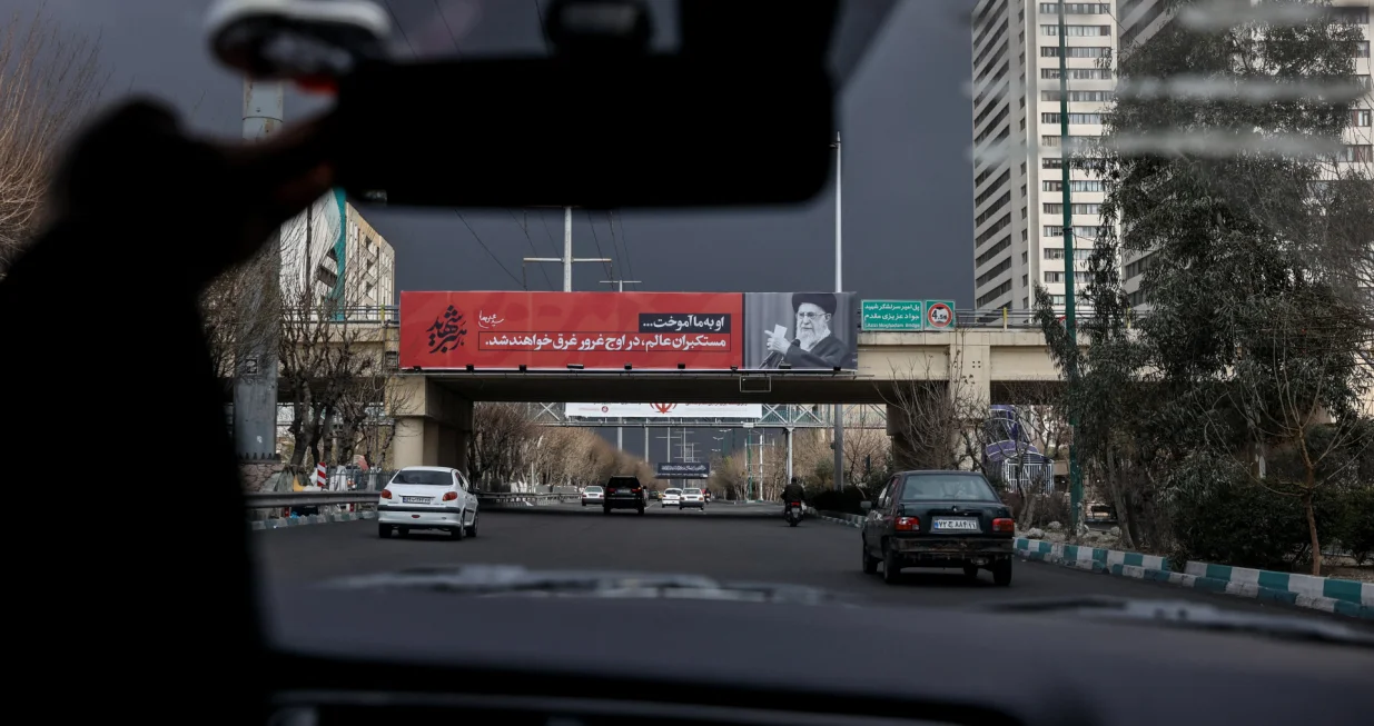 A banner with a picture of Iran's late Supreme Leader Ayatollah Ali Khamenei is displayed on an overpass, amid the U.S.-Israeli conflict with Iran, in Tehran, Iran, March 8, 2026. Majid Asgaripour/WANA (West Asia News Agency) via REUTERS ATTENTION EDITORS - THIS PICTURE WAS PROVIDED BY A THIRD PARTY/Majid Asgaripour