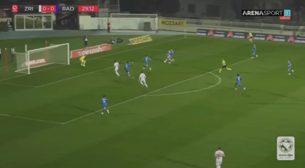 Zrinjski vodi u Mostaru (FOTO: Screenshot - Arena Sport)/Foto: 