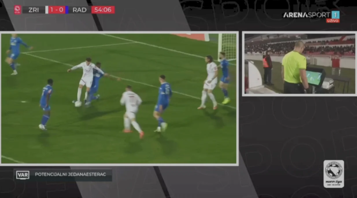 Zrinjski sada ima veliku prednost (FOTO: Screenshot - Arena Sport)/Foto: 