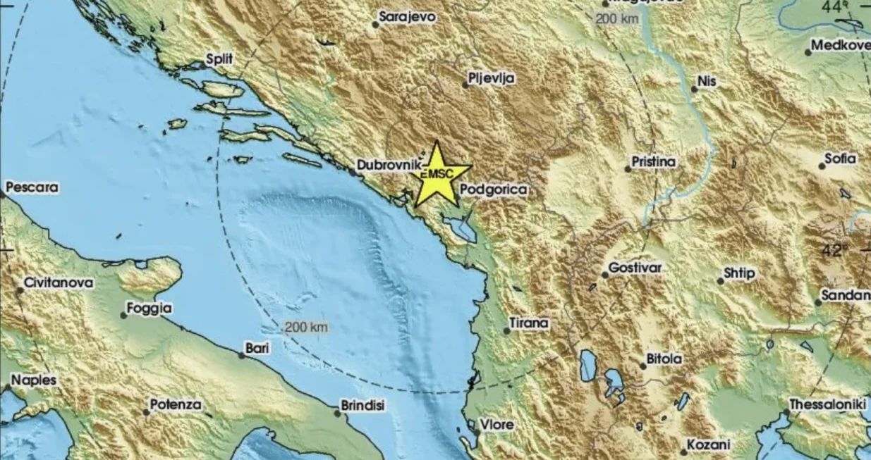 Zemljotres u Crnoj Gori/Emsc