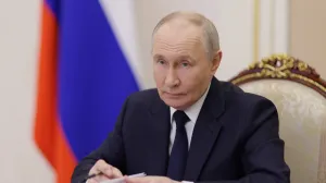 Russian President Vladimir Putin chairs a meeting with members of the government via a video link in Moscow, Russia, March 4, 2026. Sputnik/Gavriil Grigorov/Pool via REUTERS ATTENTION EDITORS - THIS IMAGE WAS PROVIDED BY A THIRD PARTY./Gavriil Grigorov