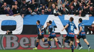 Soccer Football - Serie A - Atalanta v Napoli - New Balance Arena, Bergamo, Italy - February 22, 2026 Atalanta's Lazar Samardzic celebrates scoring their second goal REUTERS/Ciro De Luca/Foto: Ciro De Luca