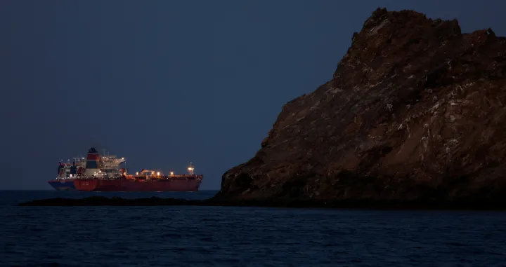 The Callisto tanker sits anchored as the traffic is down in the Strait of Hormuz, amid the U.S.-Israeli conflict with Iran, in Muscat, Oman, March 10, 2026. REUTERS/Benoit Tessier/Benoit Tessier