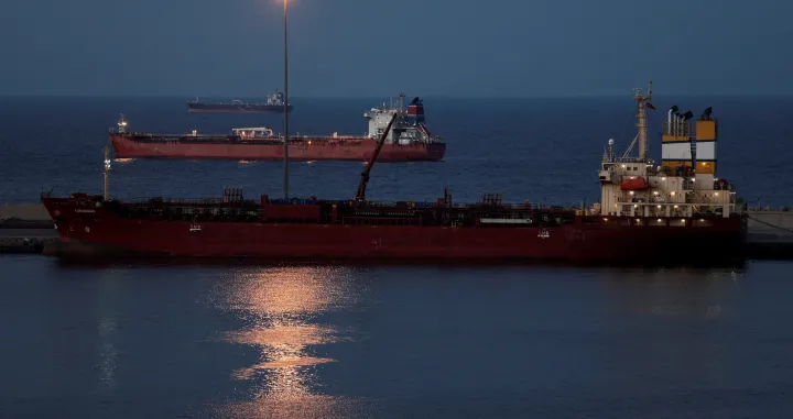 FILE PHOTO: Luojiashan tanker sits anchored in Muscat, as Iran vows to close the Strait of Hormuz, amid the U.S.-Israeli conflict with Iran, in Muscat, Oman, March 7, 2026. REUTERS/Benoit Tessier/File Photo/Benoit Tessier