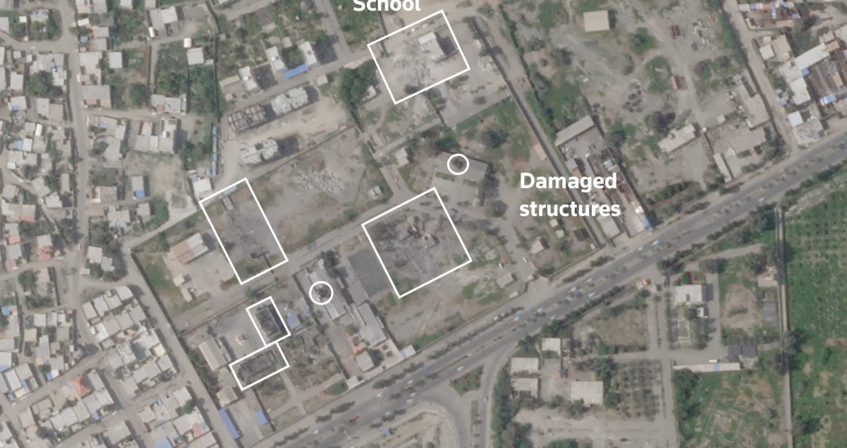 A satellite image, annotated by Reuters, shows the Shajareh Tayyebeh girls' school and other structures damaged after being struck, amid the U.S.-Israeli conflict with Iran, in Minab, Hormozgan Province, Iran March 4, 2026. 2026 Planet Labs PBC/Handout via REUTERS THIS IMAGE HAS BEEN SUPPLIED BY A THIRD PARTY MANDATORY CREDIT/2026 Planet Labs Pbc