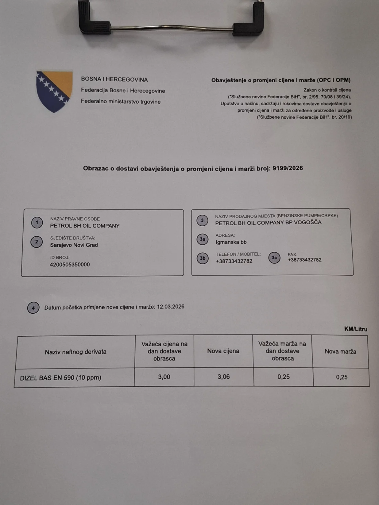 Cijene goriva divljajuLitar Dizela prema&scaron;io tri marke/Davud Muminović