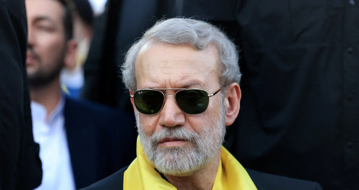FILE PHOTO: Iran's Supreme National Security Council Secretary Ali Larijani attends a ceremony held by Hezbollah to commemorate the first anniversary of their late leader Hassan Nasrallah's killing by Israel, on the outskirts of Beirut, Lebanon, September 27, 2025. REUTERS/Mohamed Azakir/File Photo/Mohamed Azakir