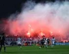 Soccer Football - UEFA Conference League - Round of 16 - First Leg - Rijeka v RC Strasbourg - Stadion HNK Rijeka, Rijeka, Croatia - March 12, 2026 Rijeka fans with flares in the stands during the match REUTERS/Antonio Bronic/Foto: Antonio Bronic