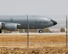 FILE PHOTO: A U.S. Airforce Boeing KC-135 Stratotanker taxies at the Moron Air Base in Moron de la Frontera, southern Spain, August 27, 2021. REUTERS/Marcelo del Pozo/File Photo/Marcelo Del Pozo