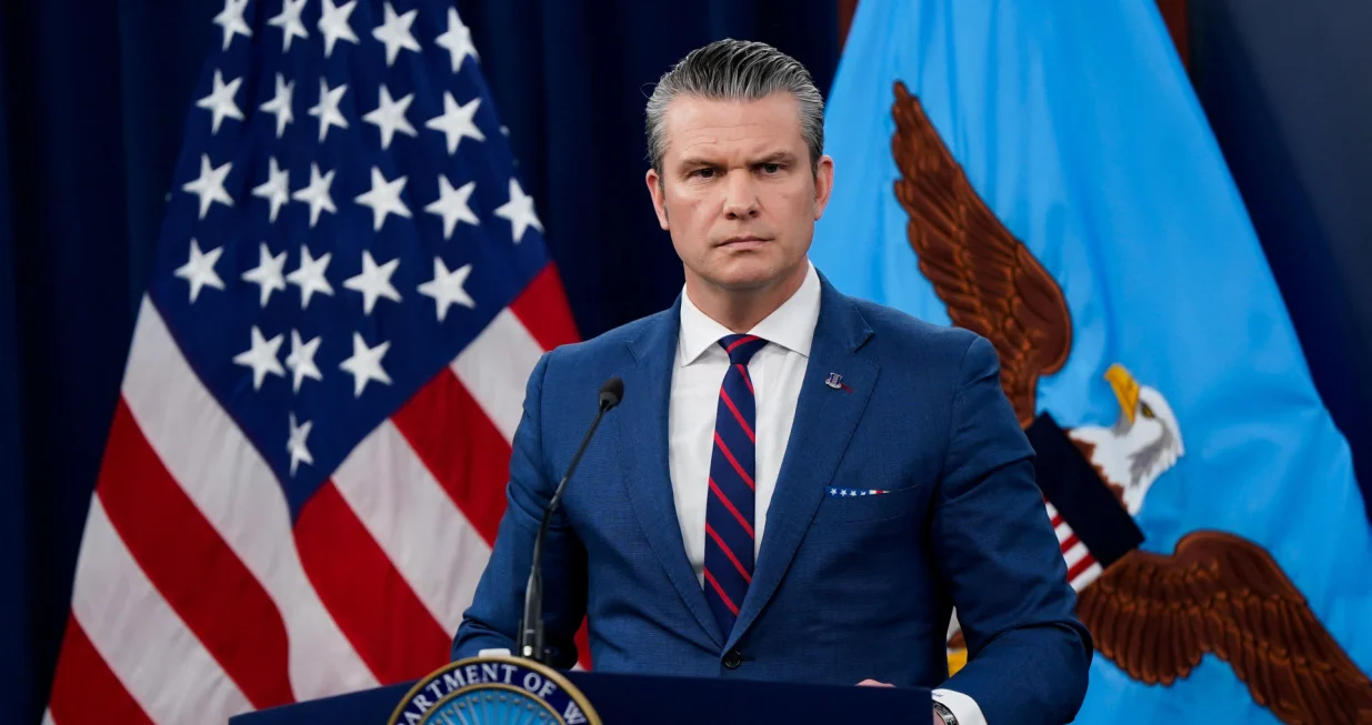 U.S. Secretary of Defense Pete Hegseth holds a briefing amid the U.S.-Israeli conflict with Iran, at the Pentagon in Washington, D.C., U.S., March 2, 2026. REUTERS/Elizabeth Frantz/Elizabeth Frantz