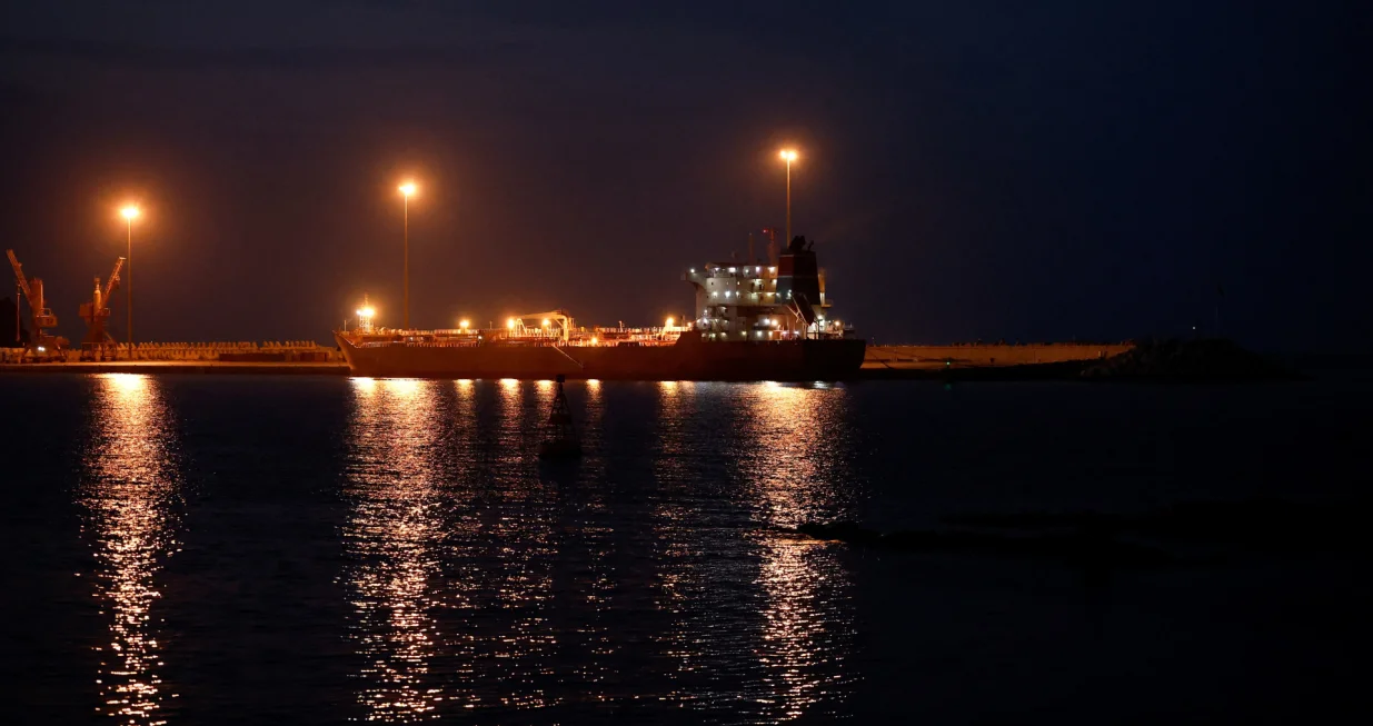 The Callisto tanker sits anchored in Port Sultan Qaboos as the traffic is down in the Strait of Hormuz, amid the U.S.-Israeli conflict with Iran, in Muscat, Oman, March 12, 2026. REUTERS/Benoit Tessier/Benoit Tessier