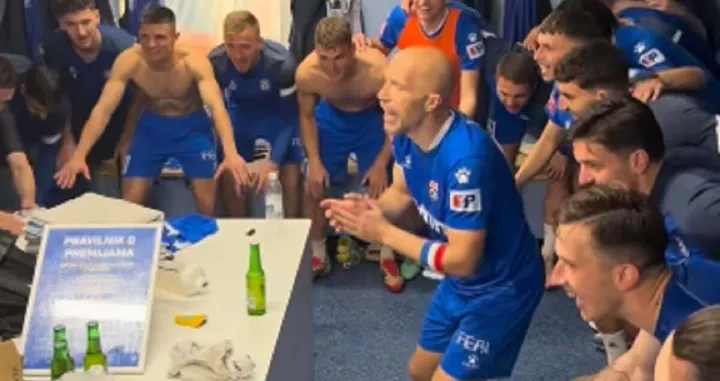 Igrači &Scaron;irokog Brijega slave pobjedu protiv Sarajeva (FOTO: Screenshot)/Foto: 