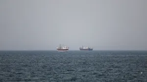Boats in the Strait of Hormuz amid the U.S.-Israeli conflict with Iran, as seen from Musandam, Oman, March 2, 2026.REUTERS/Amr Alfiky  TPX IMAGES OF THE DAY/Amr Alfiky
