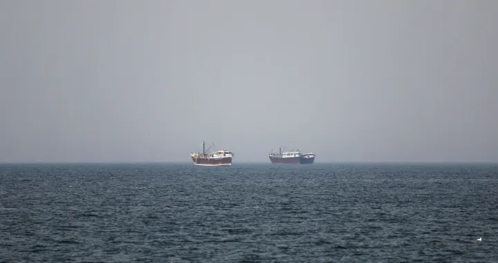 Boats in the Strait of Hormuz amid the U.S.-Israeli conflict with Iran, as seen from Musandam, Oman, March 2, 2026.REUTERS/Amr Alfiky  TPX IMAGES OF THE DAY/Amr Alfiky