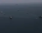 Ships during the joint Navy exercise of Iran and Russia in southern Iran, in this handout image obtained on February 19, 2026. Iranian Army/WANA (West Asia News Agency)/Handout via REUTERS ATTENTION EDITORS - THIS PICTURE WAS PROVIDED BY A THIRD PARTY./Iranian Army