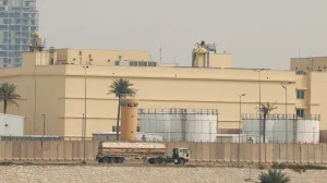 A general view of the U.S. Embassy, after Iraqi security sources said the embassy was hit in a missile attack, in Baghdad, Iraq, March 14, 2026. REUTERS/Ahmed Saad/Ahmed Saad