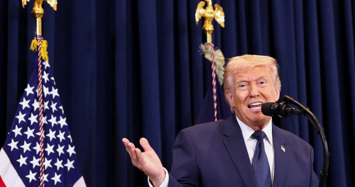U.S. President Donald Trump speaks during a press conference at Trump National Doral Miami in Miami, Florida, U.S., March 9, 2026. REUTERS/Kevin Lamarque/Kevin Lamarque