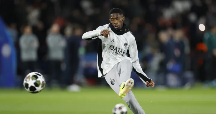 Soccer Football - UEFA Champions League - Round of 16 - First Leg - Paris St Germain v Chelsea - Parc des Princes, Paris, France - March 11, 2026 Paris St Germain's Ousmane Dembele during the warm up before the match Action Images via Reuters/Peter Cziborra/Foto: Peter Cziborra