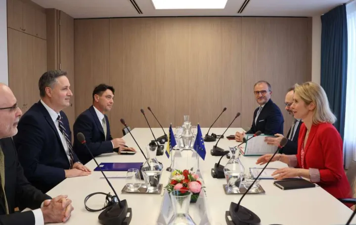 Denis Becirovic sa Kajom Kallasa u Briselu 2026./
