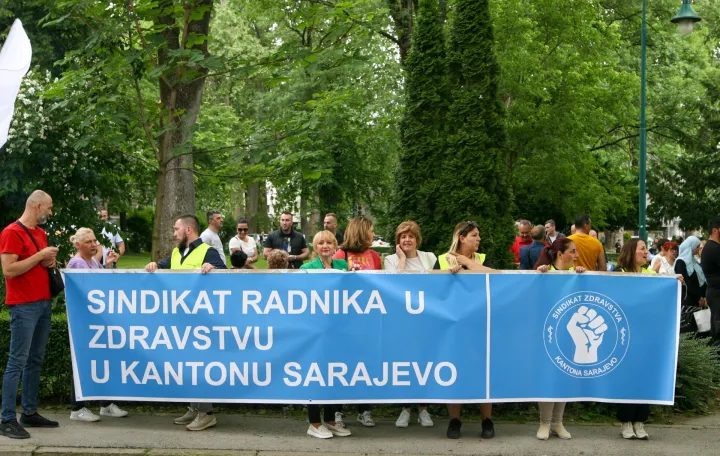 Protest zdravstvenih radnika sindikat zdravstva/Damir Deljo