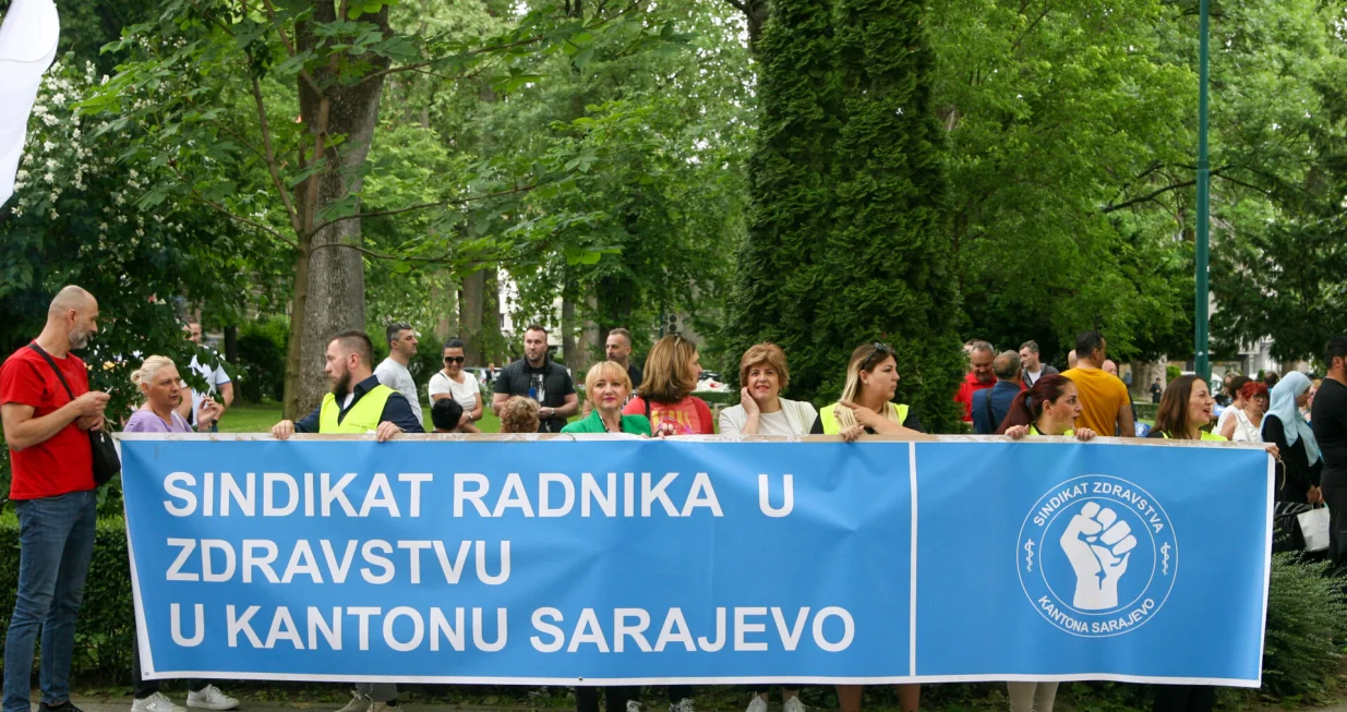 Protest zdravstvenih radnika sindikat zdravstva/Damir Deljo